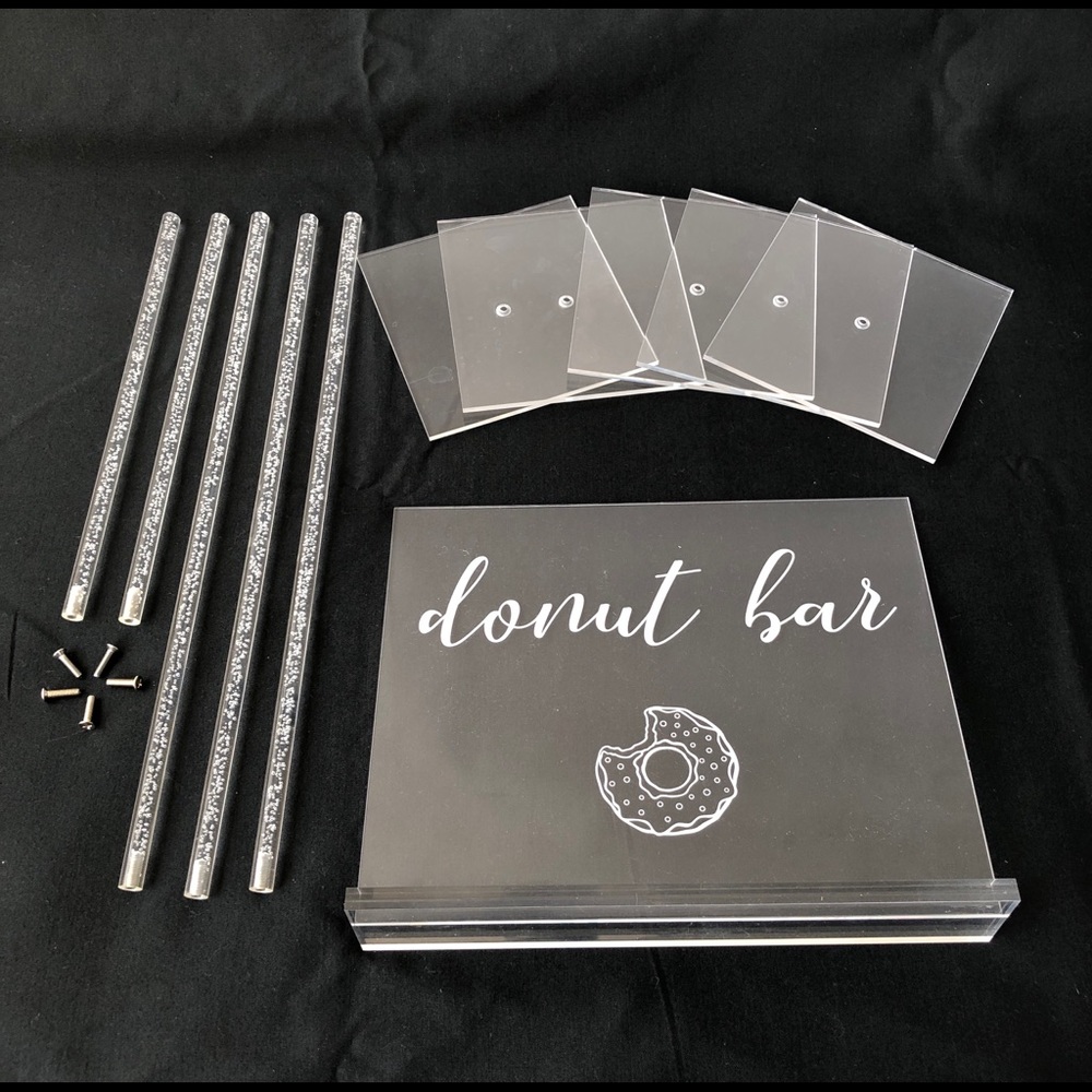 Clear Acrylic Donut Bar, Donut Sign Included